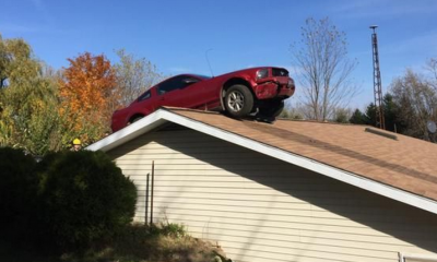 ford mustang on rooftop