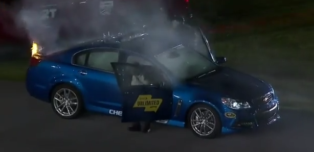 Chevy ss pace car fire