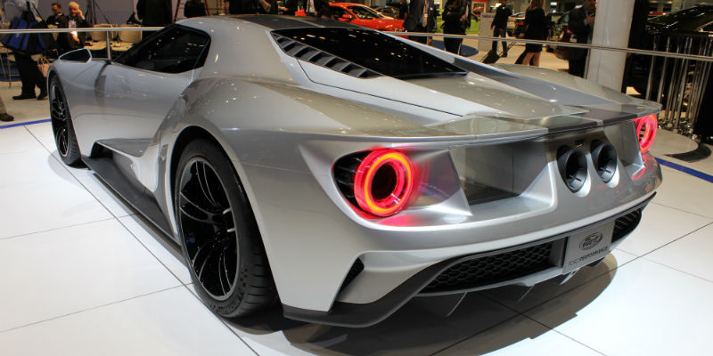 2016 Ford GT Rear Dual Exhaust Tailights Chicago Auto Show